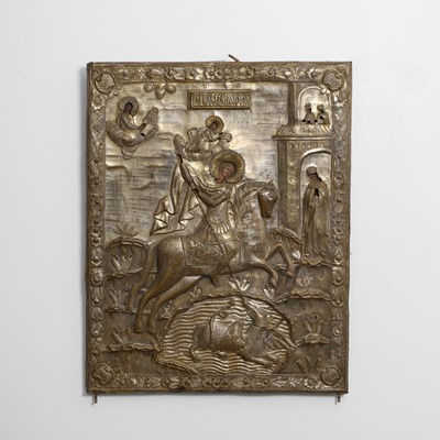 Lot 77 - An icon of the Miracle of George about the Serpent