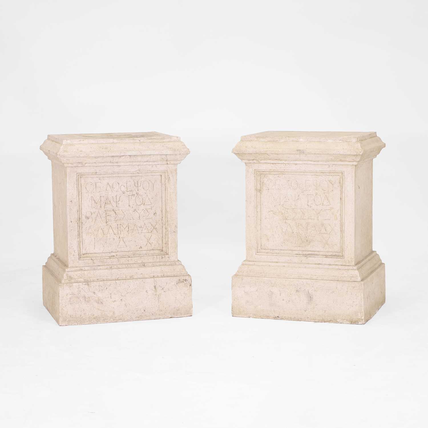 Lot 169 - A pair of composition pedestals