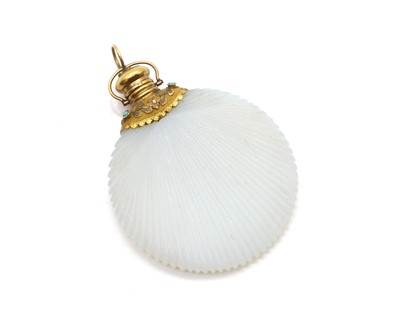 Lot 67 - A French gold and turquoise mounted scent bottle