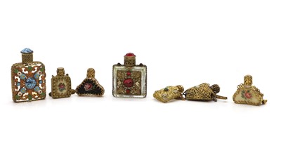 Lot 59 - Two Czechoslovakian gilt metal and mounted scent bottles