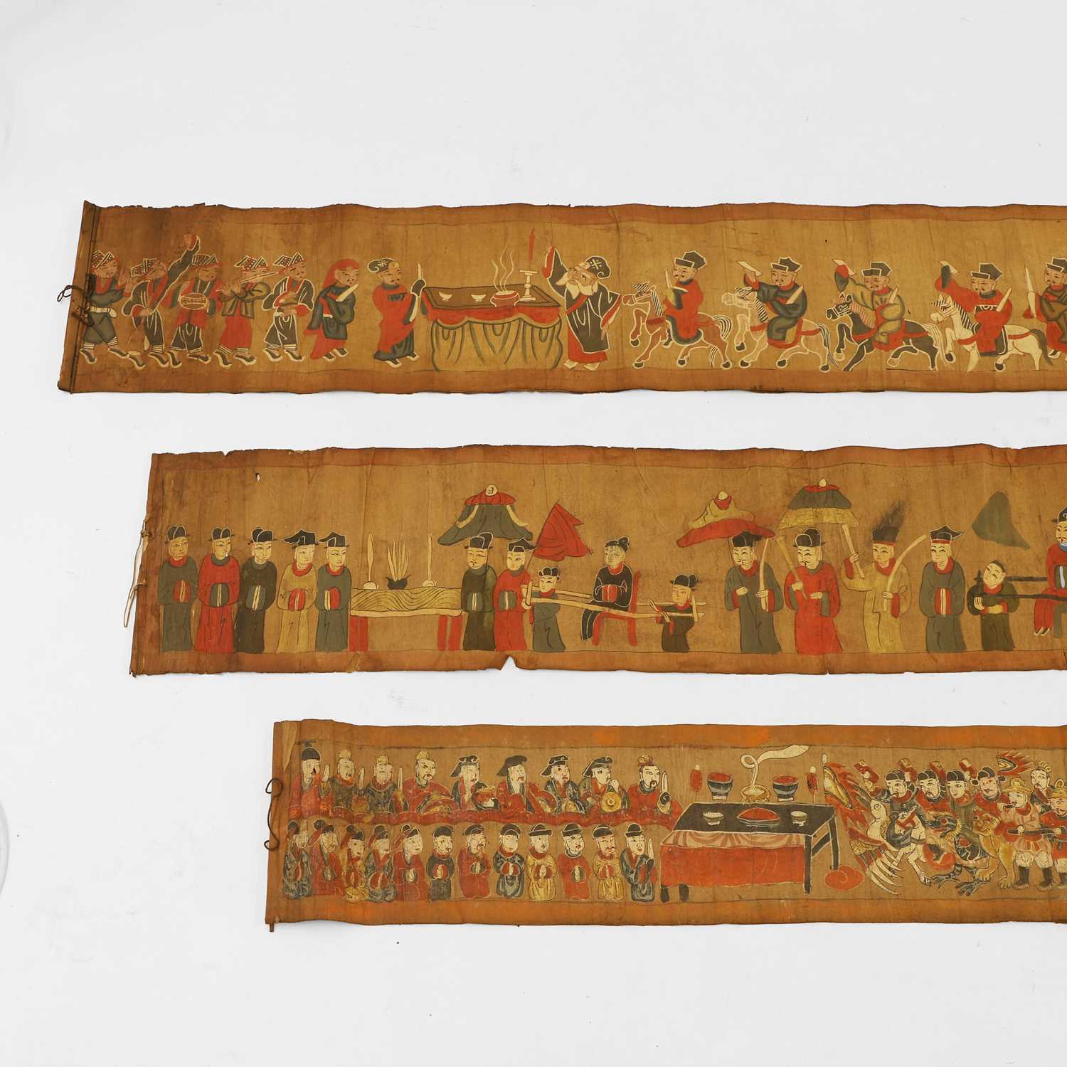 Lot 121 - A group of three horizontal Daoist scrolls