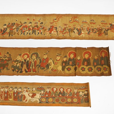 Lot 121 - A group of three horizontal Daoist scrolls