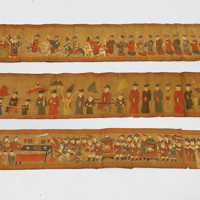 Lot 121 - A group of three horizontal Daoist scrolls