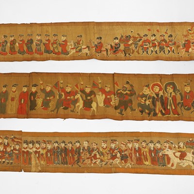 Lot 121 - A group of three horizontal Daoist scrolls