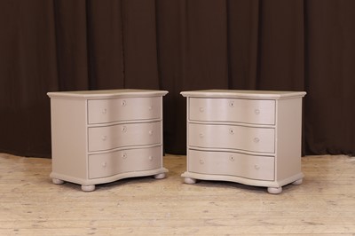 Lot 425 - A pair of small painted wooden commodes