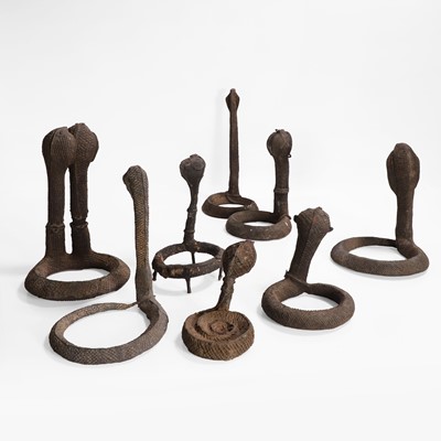 Lot 18 - A group of cast-bronze models of cobras