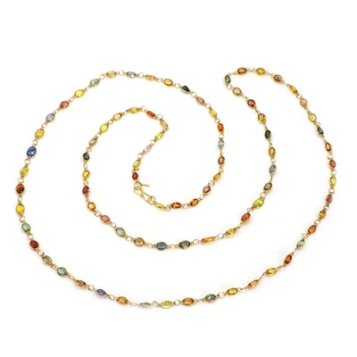 Lot 223 - A vari-coloured sapphire necklace