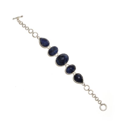 Lot 149 - A silver sapphire bracelet