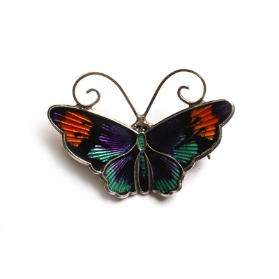Lot 36 - A silver gilt enamel butterfly brooch, by David Andersen