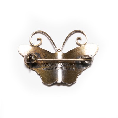 Lot 36 - A silver gilt enamel butterfly brooch, by David Andersen