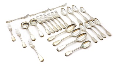 Lot 35 - A collection of Victorian silver fiddle pattern cutlery