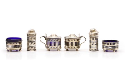 Lot 74 - A six piece pierced condiment set