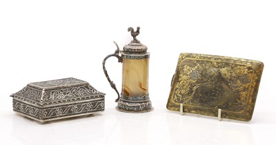 Lot 2 - An Indian filigree silver casket