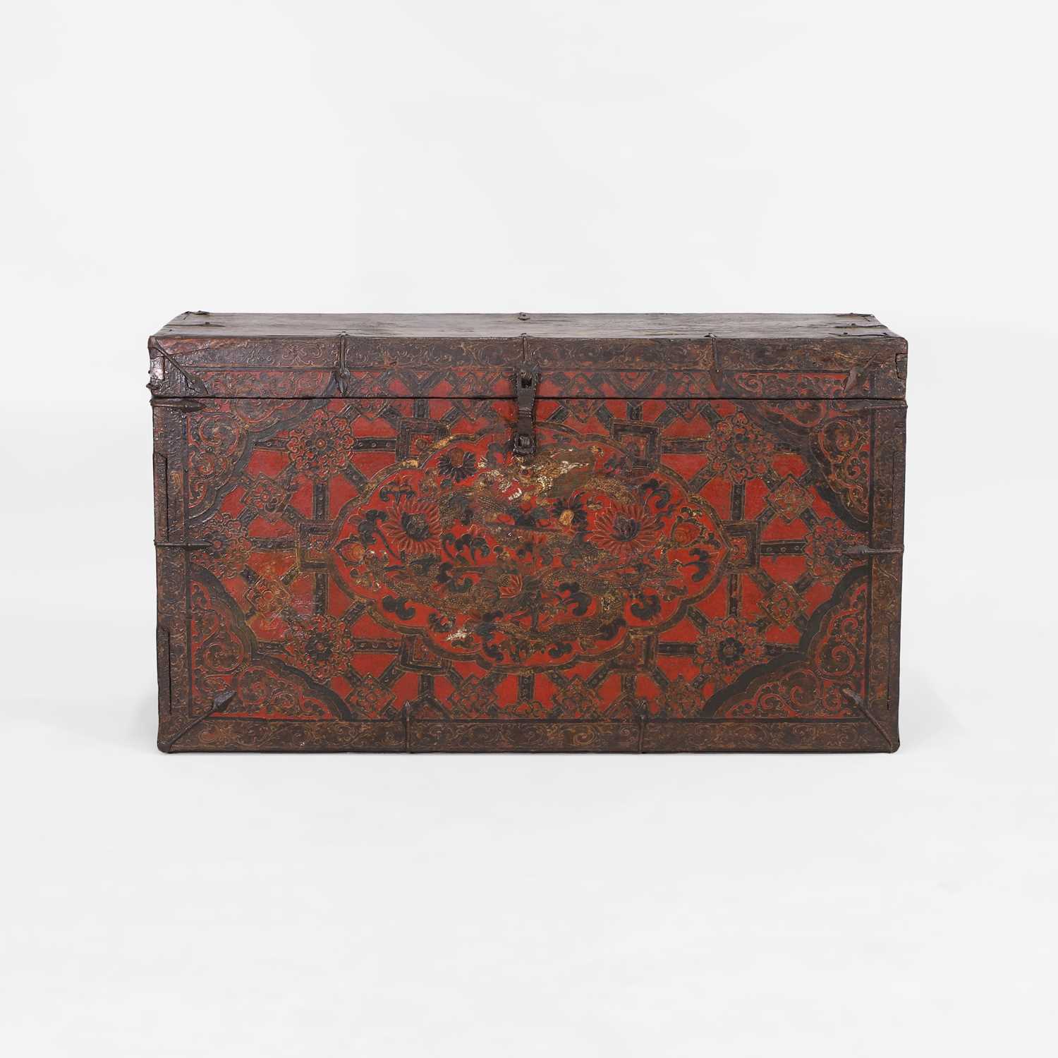 Lot 208 - A painted pine chest