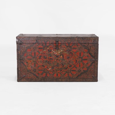 Lot 208 - A painted pine chest