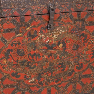 Lot 208 - A painted pine chest
