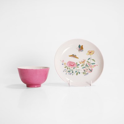Lot 314 - A Chinese famille rose cup and saucer