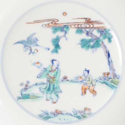 Lot 306 - A Chinese doucai dish