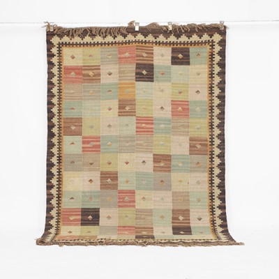 Lot 470 - A flat-weave kilim patchwork wool rug