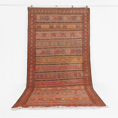Lot 211 - A large flat-weave wool runner
