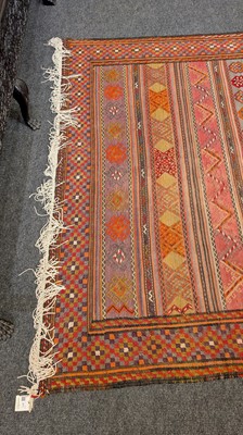 Lot 211 - A large flat-weave wool runner