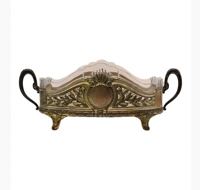 Lot 50A - An Art Nouveau glass and silver plated planter