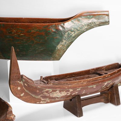 Lot 204 - A group of carved wood boats
