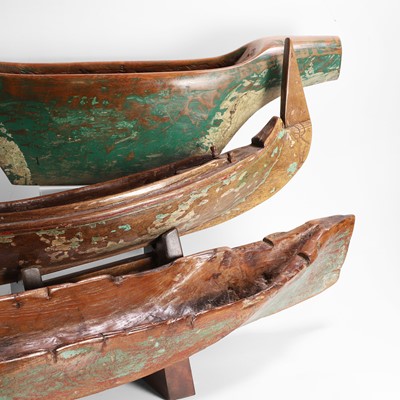 Lot 204 - A group of carved wood boats