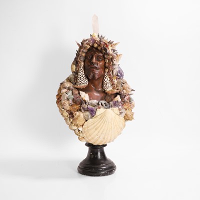 Lot 292 - A shellwork bust of Neptune in the manner of Anthony Redmile