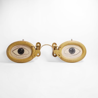 Lot 371 - A French Ophthalmic glass sign