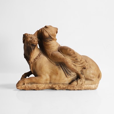 Lot 254 - A carved alabaster group