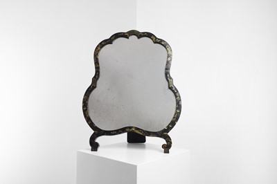 Lot 166 - A Victorian black and gilt-japanned dressing table mirror