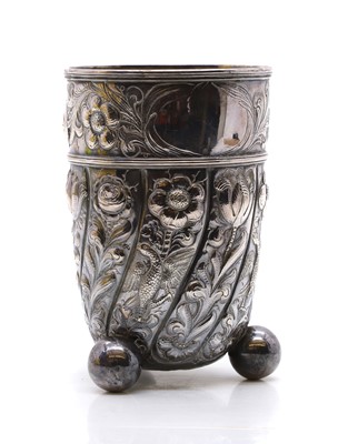 Lot 1 - A Victorian silver vase or wine cooler