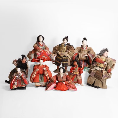 Lot 230 - A collection of painted character dolls