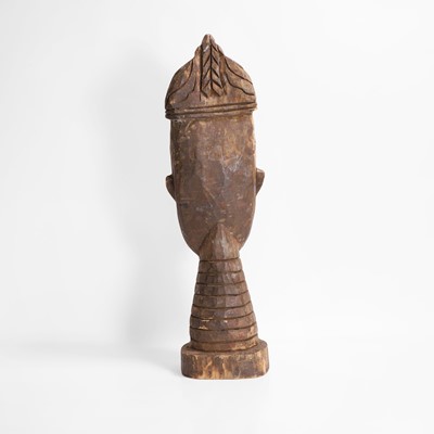 Lot 171 - A carved wooden polychrome-painted post finial