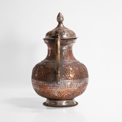 Lot 207 - A bronzed-metal teapot