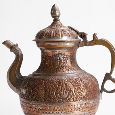Lot 207 - A bronzed-metal teapot