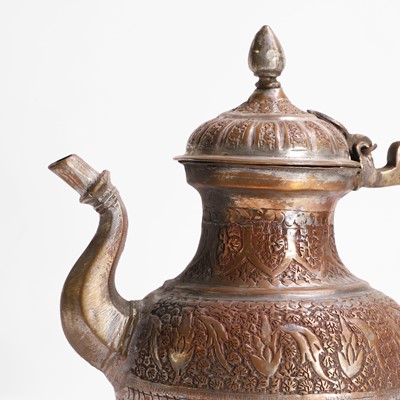 Lot 207 - A bronzed-metal teapot