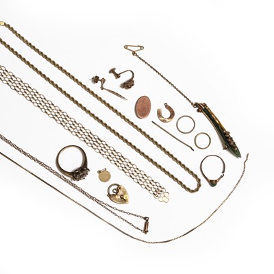 Lot 310 - A group of gold jewellery
