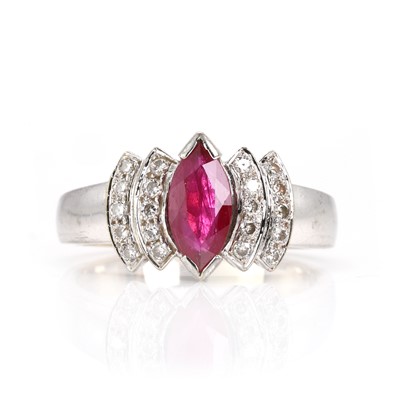Lot 180 - A ruby and diamond dress ring