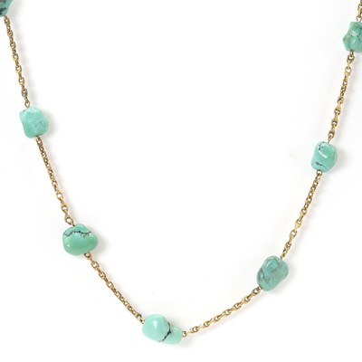 Lot 146 - A turquoise station necklace