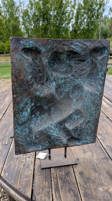 Lot 166 - A gilt-copper panel of a lion