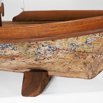 Lot 205 - Two painted hardwood models of boats