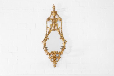 Lot 462 - A George III carved giltwood girandole mirror in the manner of William and John Linnell