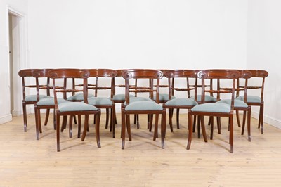 Lot 576 - A set of fourteen Regency mahogany dining chairs