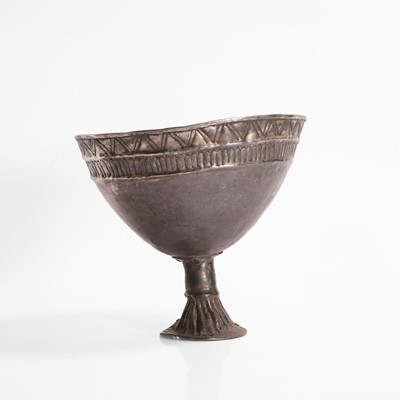 Lot 331 - A Nuristani white-metal footed bowl