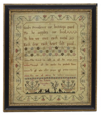 Lot 491 - A Regency needlework sampler