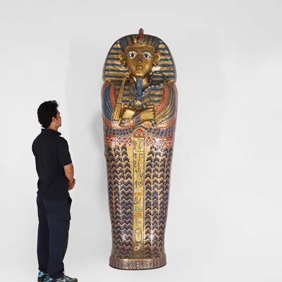 Lot 42 - A large papier mâché Tutankhamun sarcophagus
