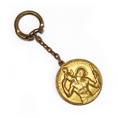 Lot 386 - A 9ct gold St Christopher medallion, by Paul Vincze