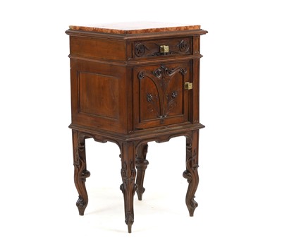 Lot 367 - An Italian walnut bedside cabinet